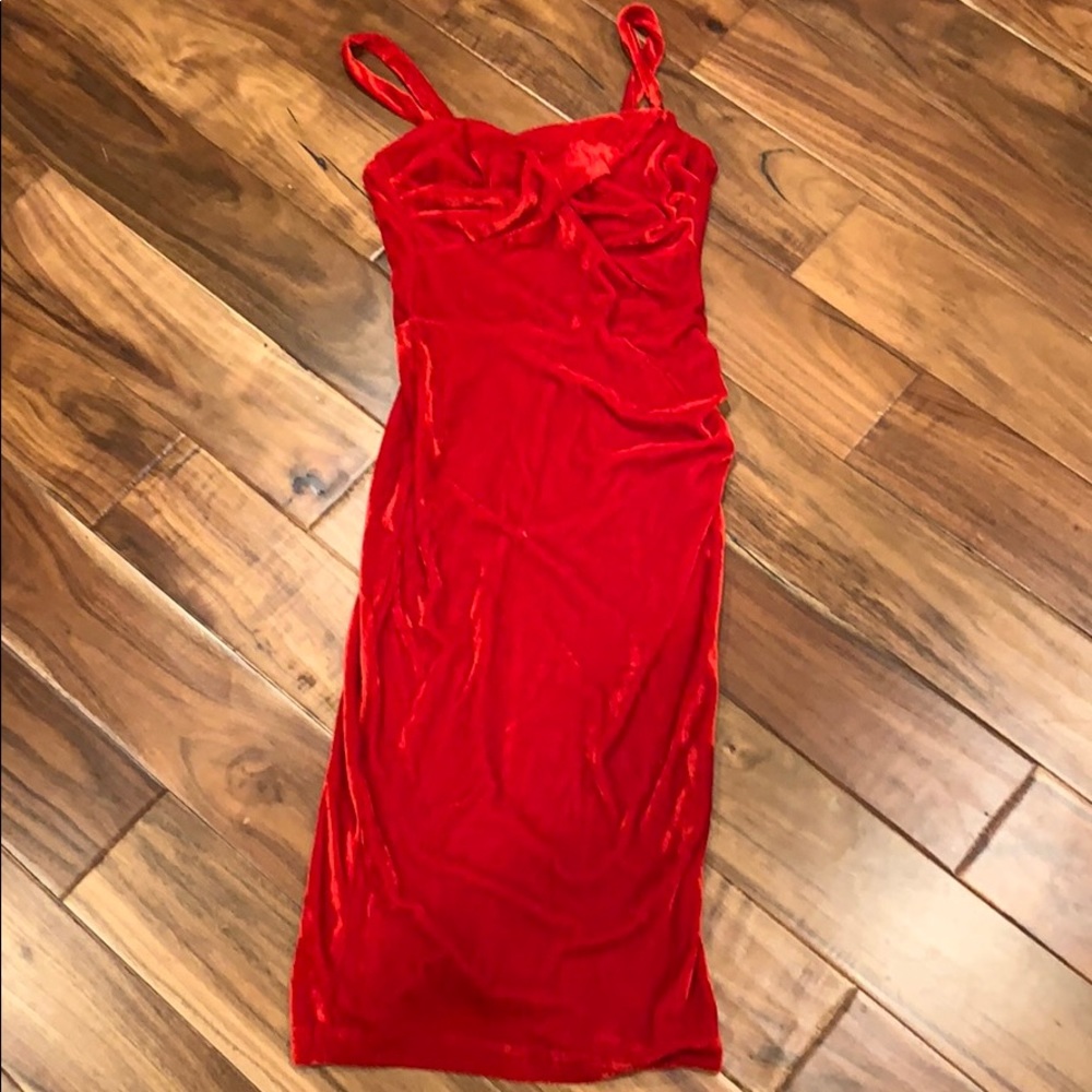 Tatyana vintage style red velvet dress xs